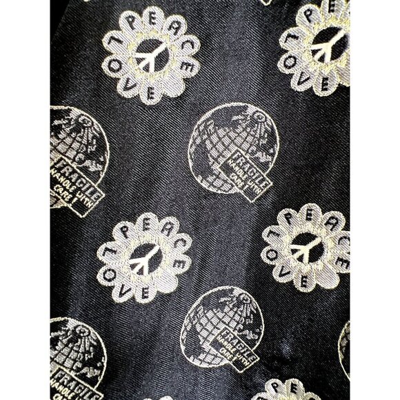 Cheap and Chic Moschino VTG Rare Mens Size 40 Black Vest Silk Earth Peace Love - Picture 4 of 16